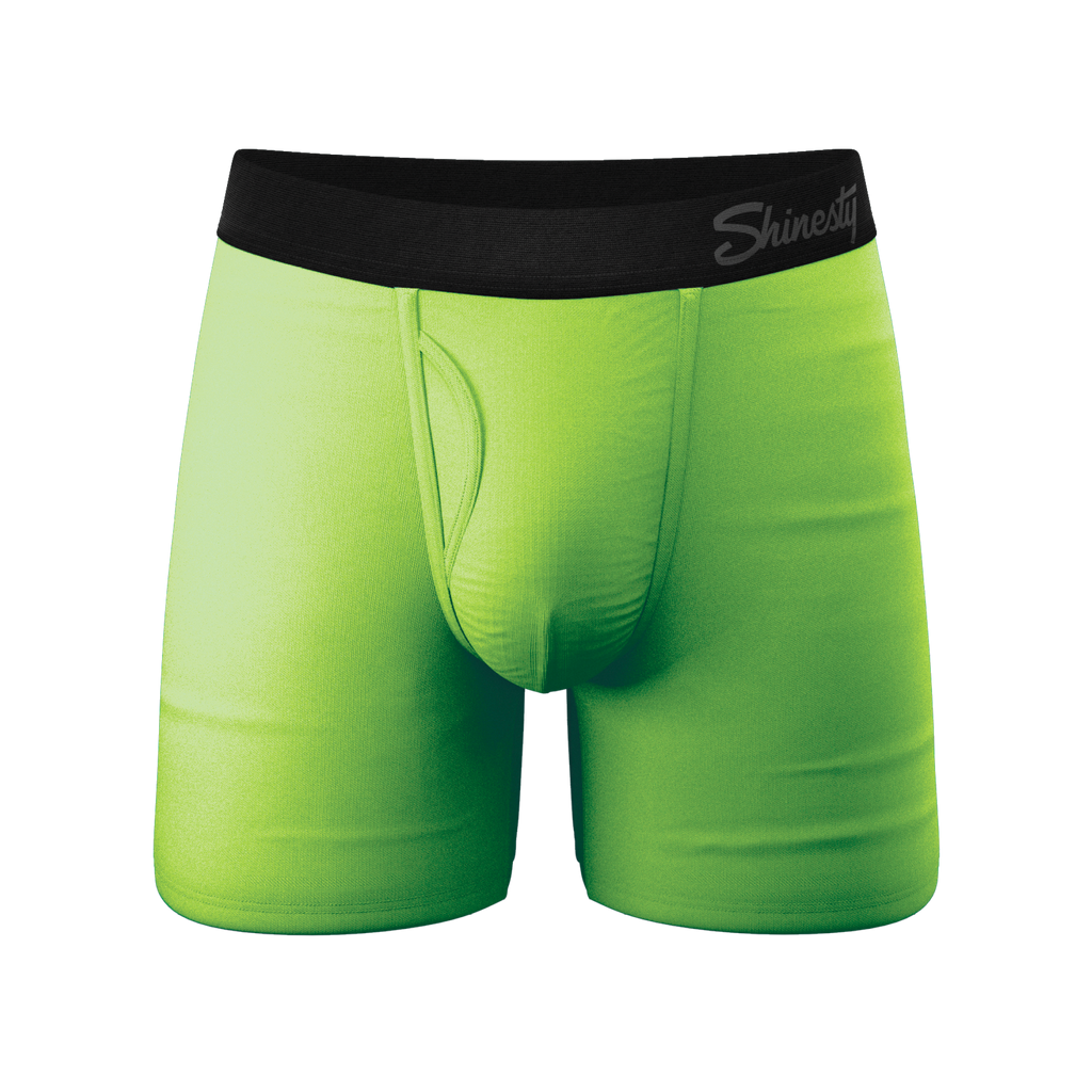 The Supernova | Bright Green Ball Hammock® Pouch Underwear With Fly - Shinesty