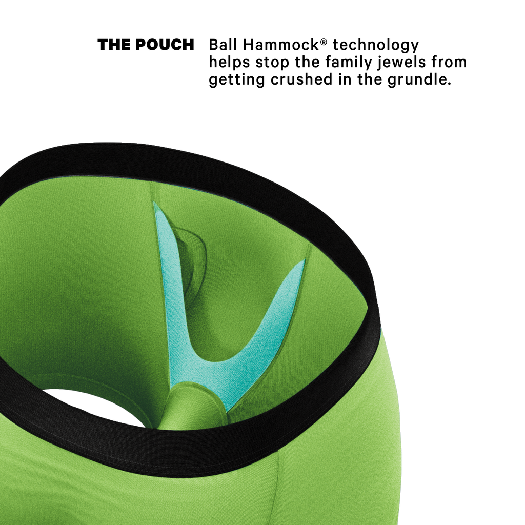 The Supernova | Bright Green Ball Hammock® Pouch Underwear With Fly - Shinesty