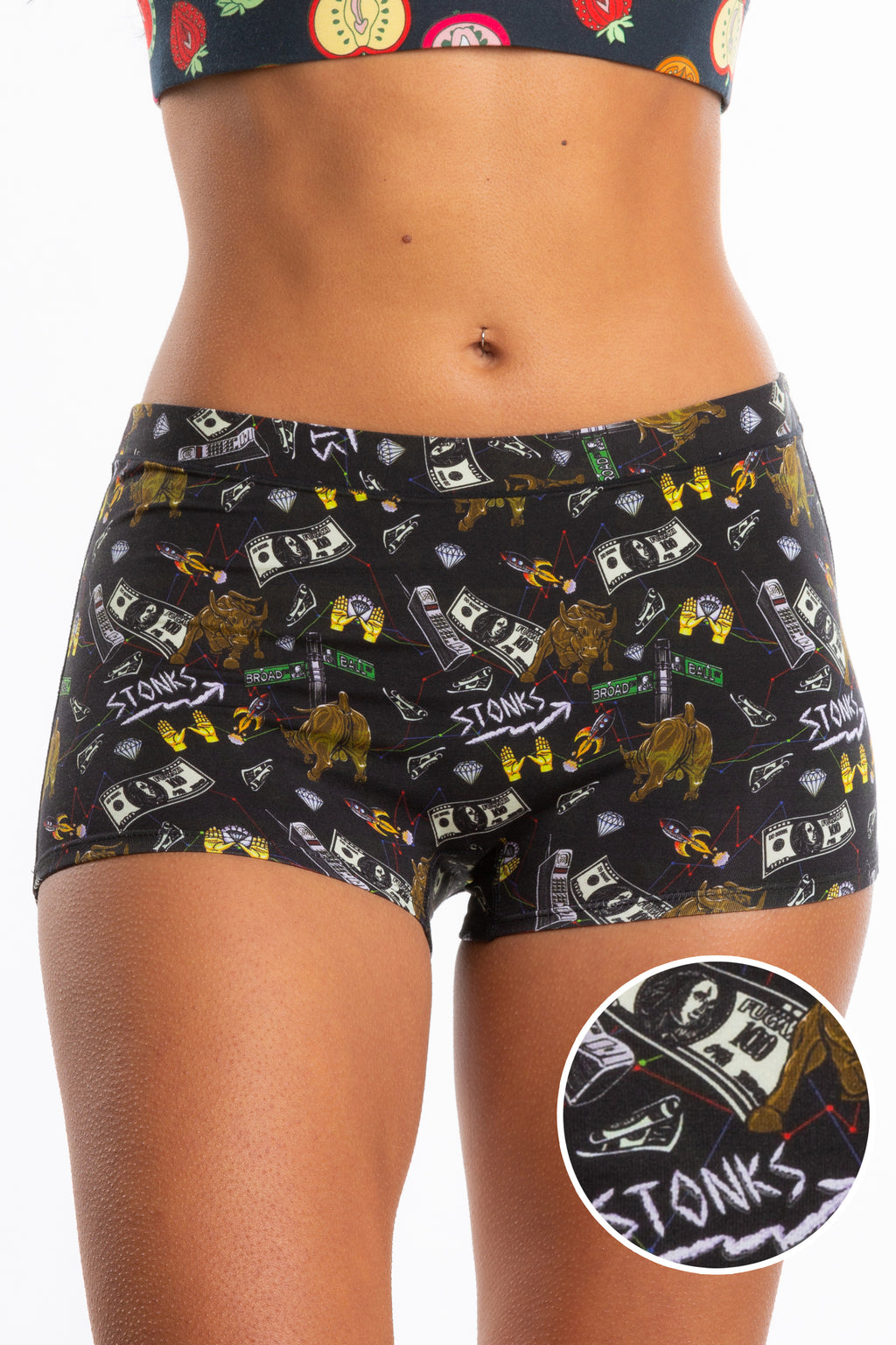 The Ball Street Bets | Wall Street Modal Boyshort Underwear - Shinesty