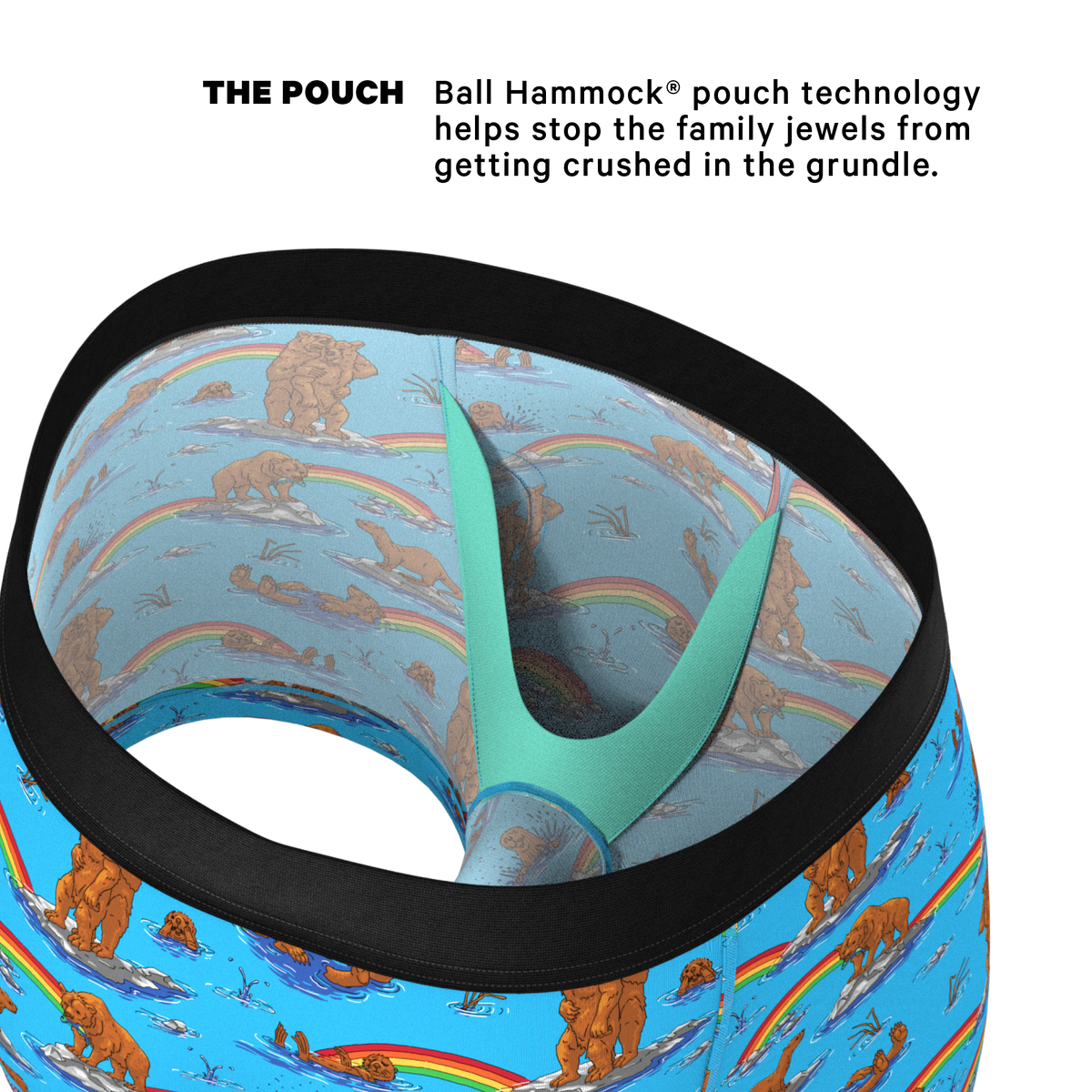The Bear | Bear and Otter Rainbow Ball Hammock® Pouch Trunks Underwear - Shinesty