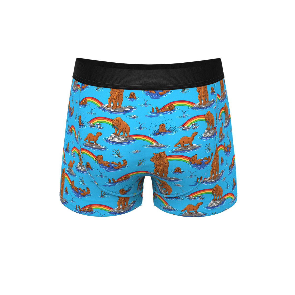 The Bear | Bear and Otter Rainbow Ball Hammock® Pouch Trunks Underwear - Shinesty