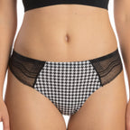 The Canine's Canine | Houndstooth Lace Thong - Shinesty