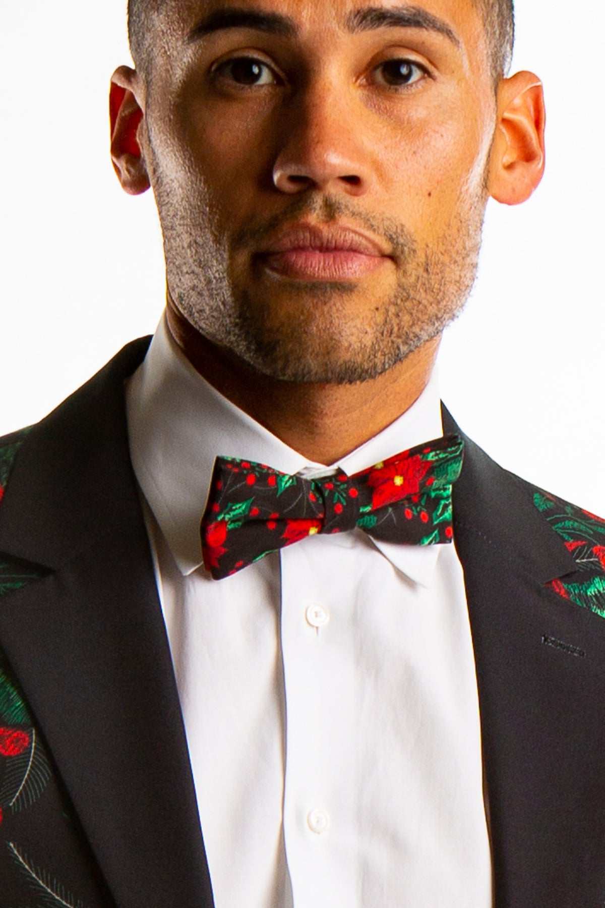 The Centerpiece | Poinsettia Ugly Christmas Bow Tie - Shinesty