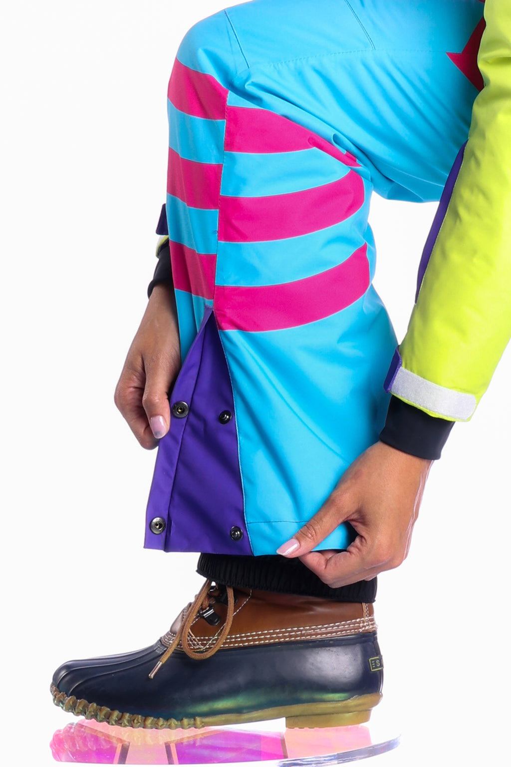 The Chute Your Shot | Neon Purple Retro Women's One Piece Ski Suit - Shinesty