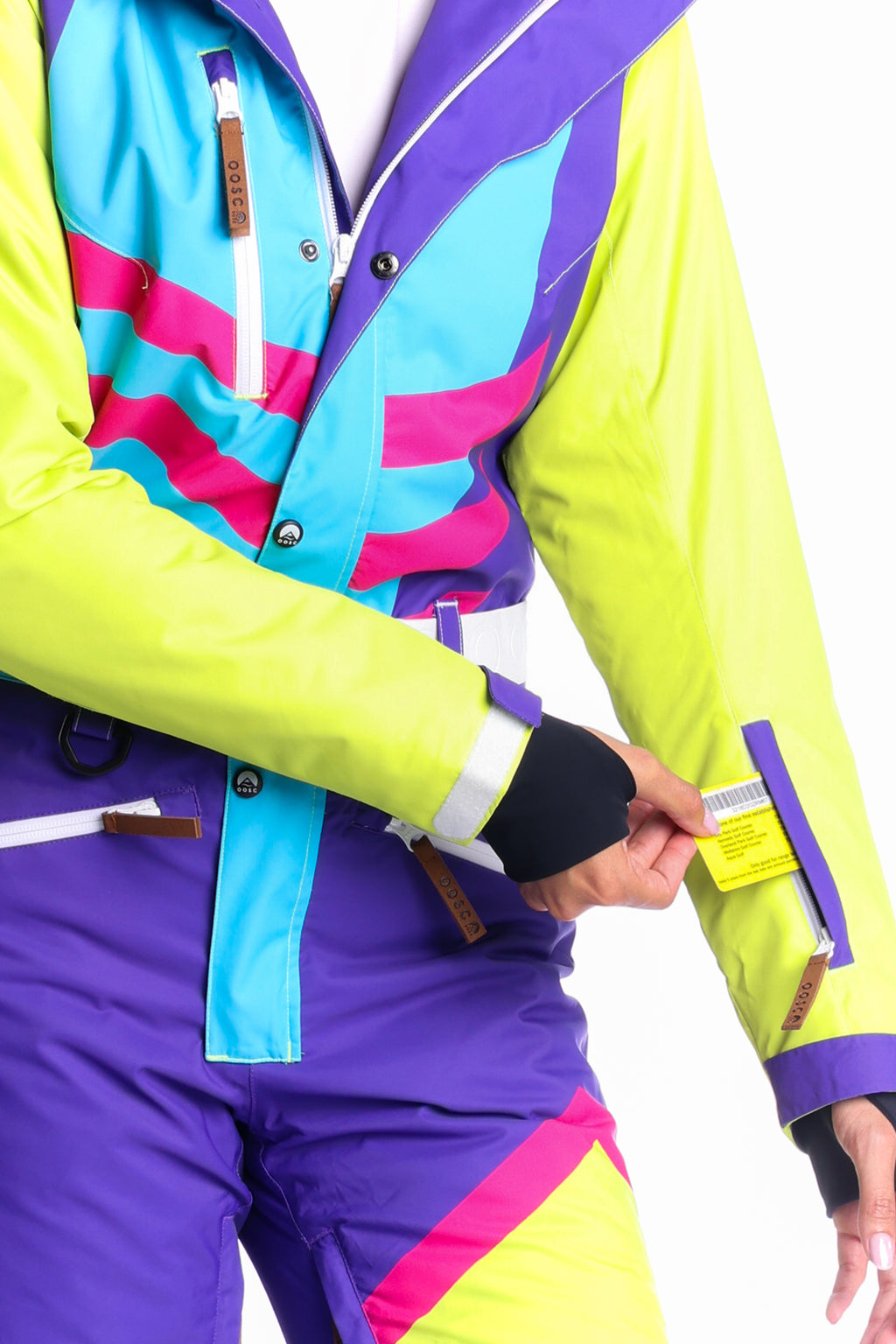 The Chute Your Shot | Neon Purple Retro Women's One Piece Ski Suit - Shinesty