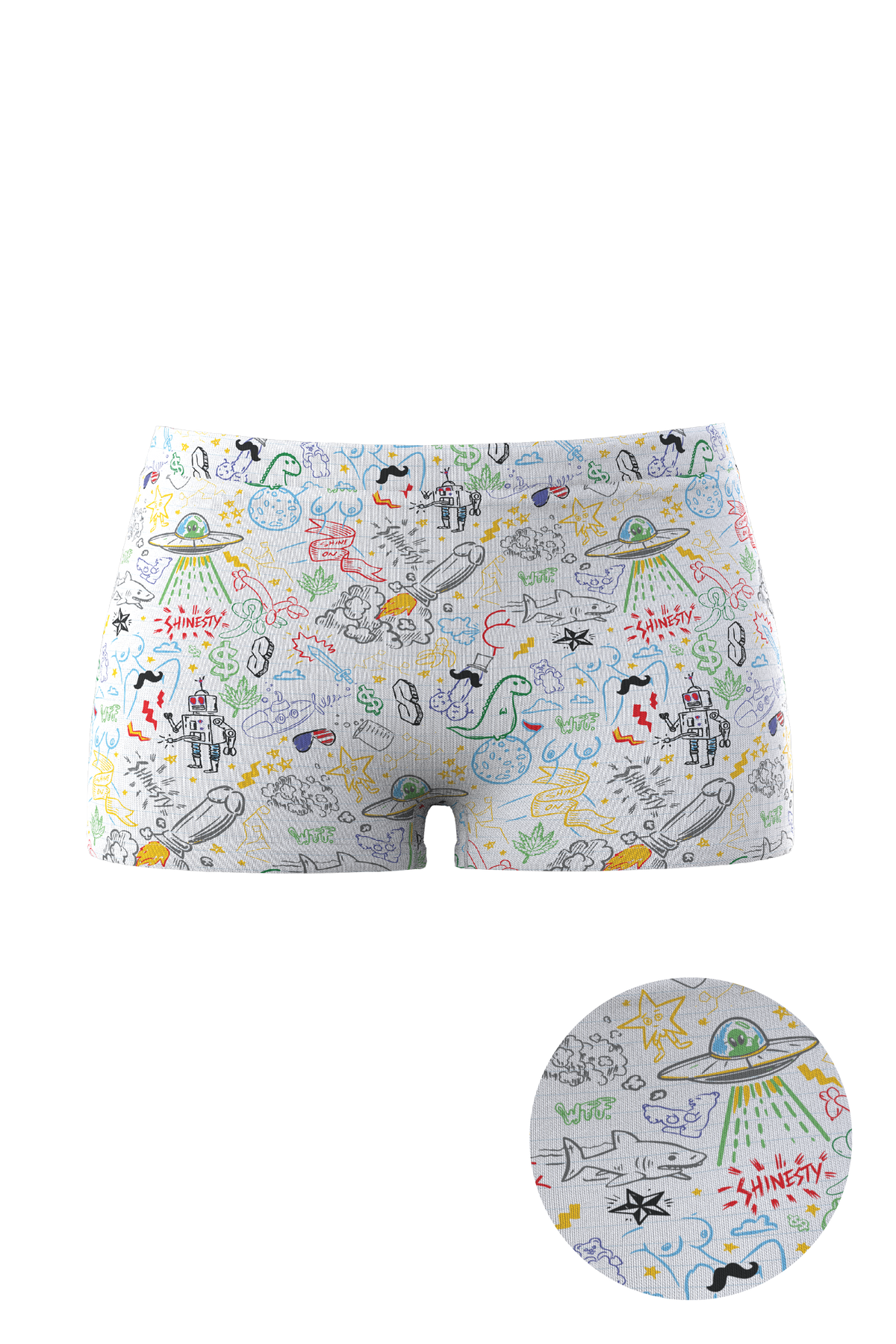 The Daily Detention | Doodle Modal Boyshort Underwear - Shinesty