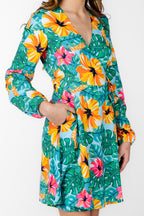 The Hibiscus Honeymoon | Floral Hawaiian Wrap Dress - Shinesty