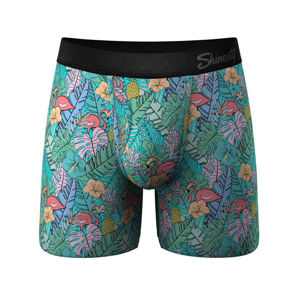 The Hot Tropic | Tropical Flamingo Ball Hammock® Pouch Underwear With Fly - Shinesty