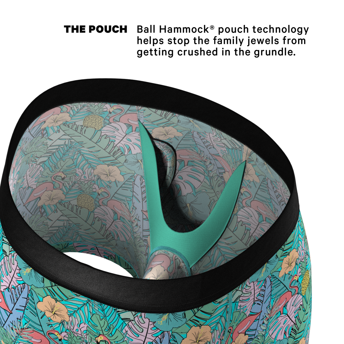 The Hot Tropic | Tropical Flamingo Ball Hammock® Pouch Underwear With Fly - Shinesty