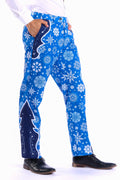 The Ice Never Melts | Blue Snowflake Christmas Suit Pants - Shinesty