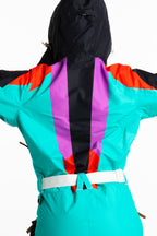 The Lax Liftie | Retro Teal Women's One Piece Ski Suit - Shinesty