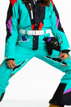 The Lax Liftie | Retro Teal Women's One Piece Ski Suit - Shinesty