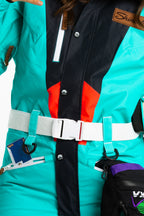 The Lax Liftie | Retro Teal Women's One Piece Ski Suit - Shinesty