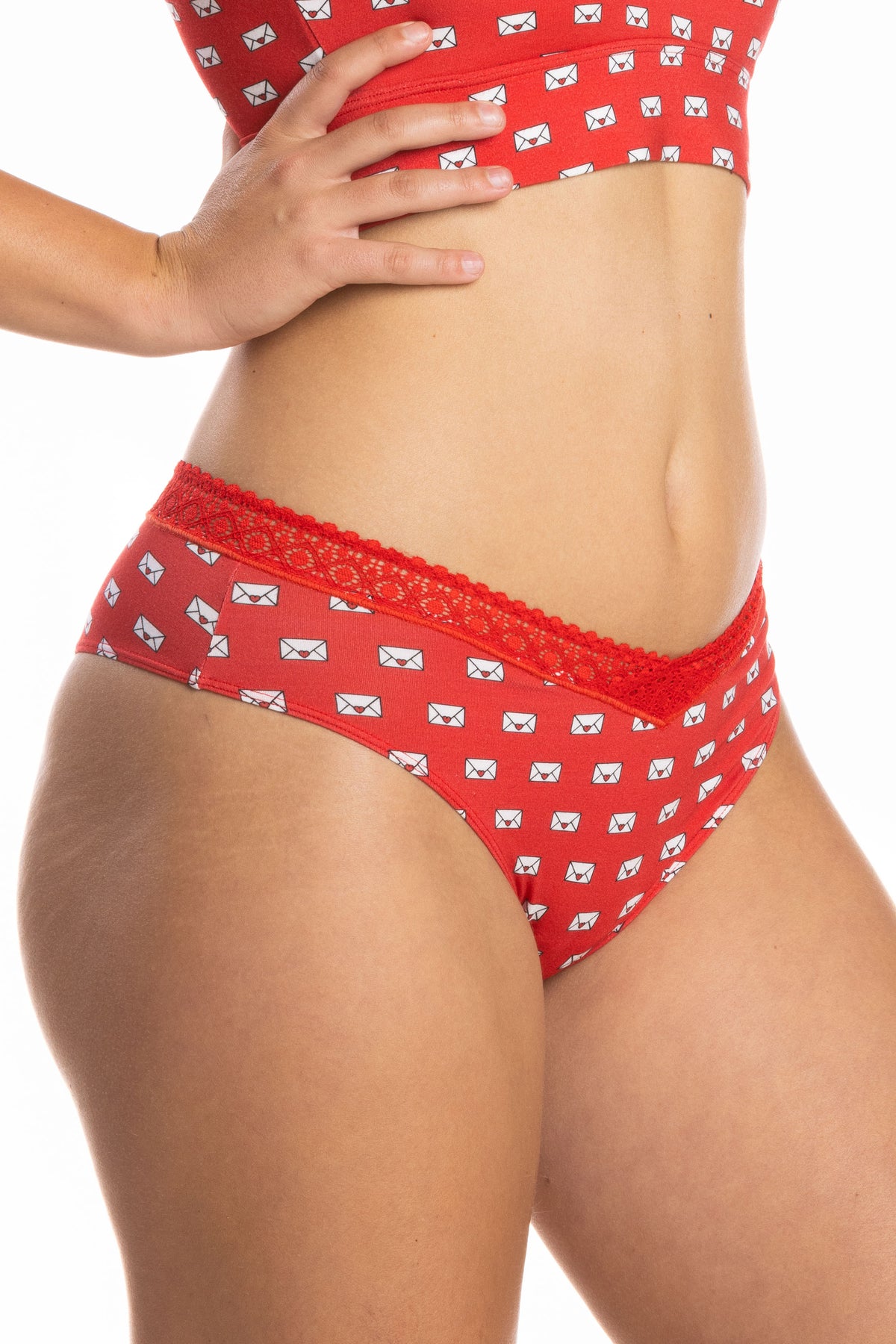 The Secret Admirer | Valentines  Lace Trim Cheeky Panty - Shinesty