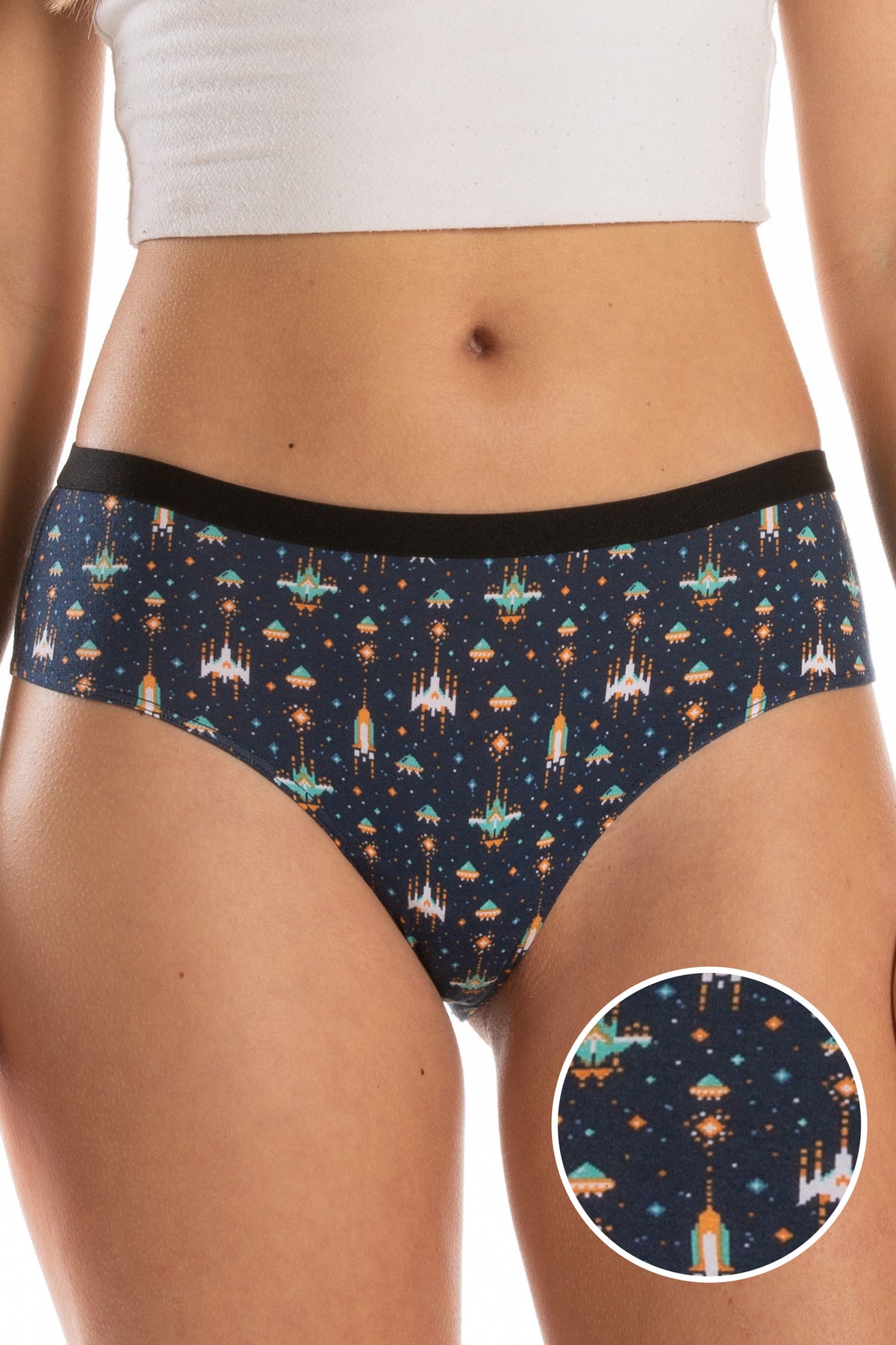 The Space Commando | Spaceship Print Cheeky Underwear - Shinesty