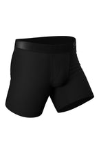 The Threat Level Midnight | Black Boyshort and Ball Hammock® Boxer With Fly Matching Couples Underwear Pack - Shinesty
