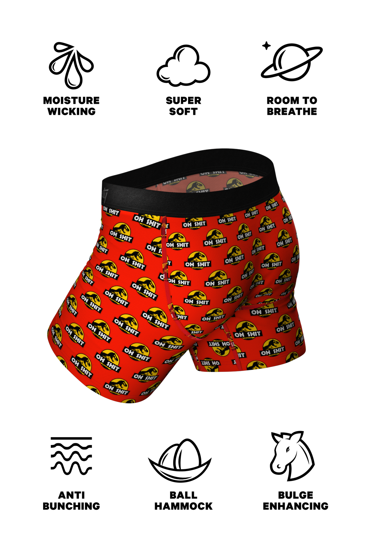 They're Back | Dinosaur Ball Hammock® Pouch Underwear With Fly - Shinesty