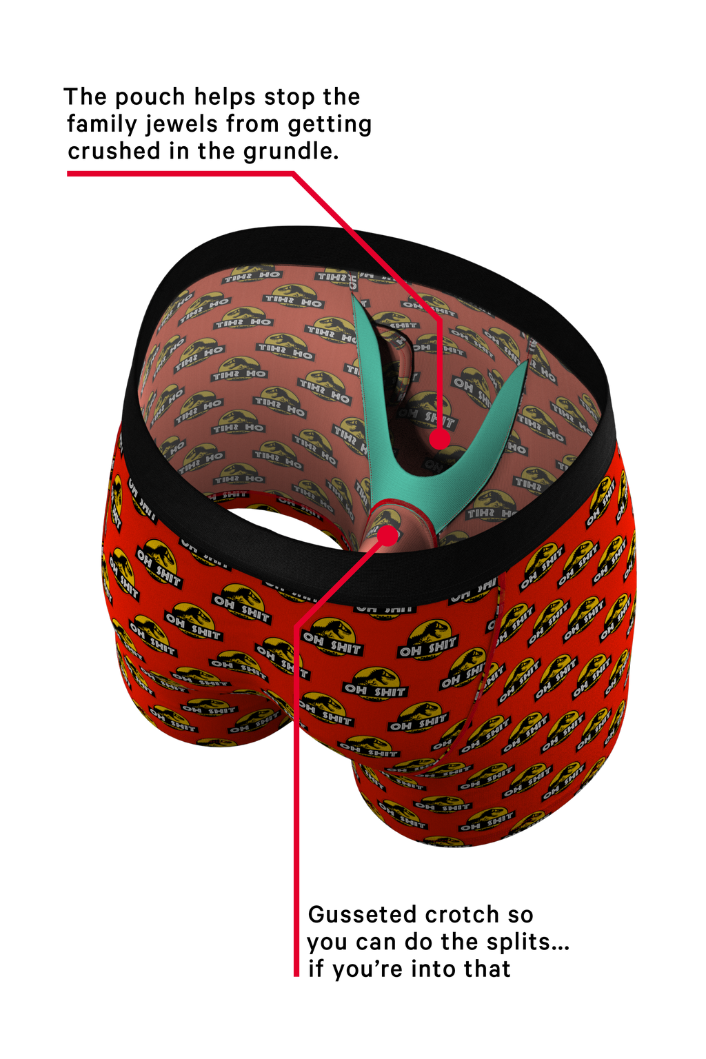 They're Back | Dinosaur Ball Hammock® Pouch Underwear With Fly - Shinesty