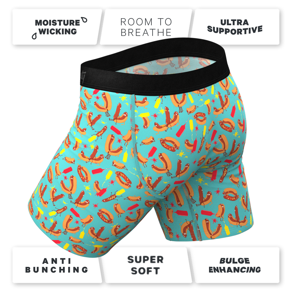 The Use a Condiment | Hot Dogs Ball Hammock® Boxer - Long Leg - Shinesty