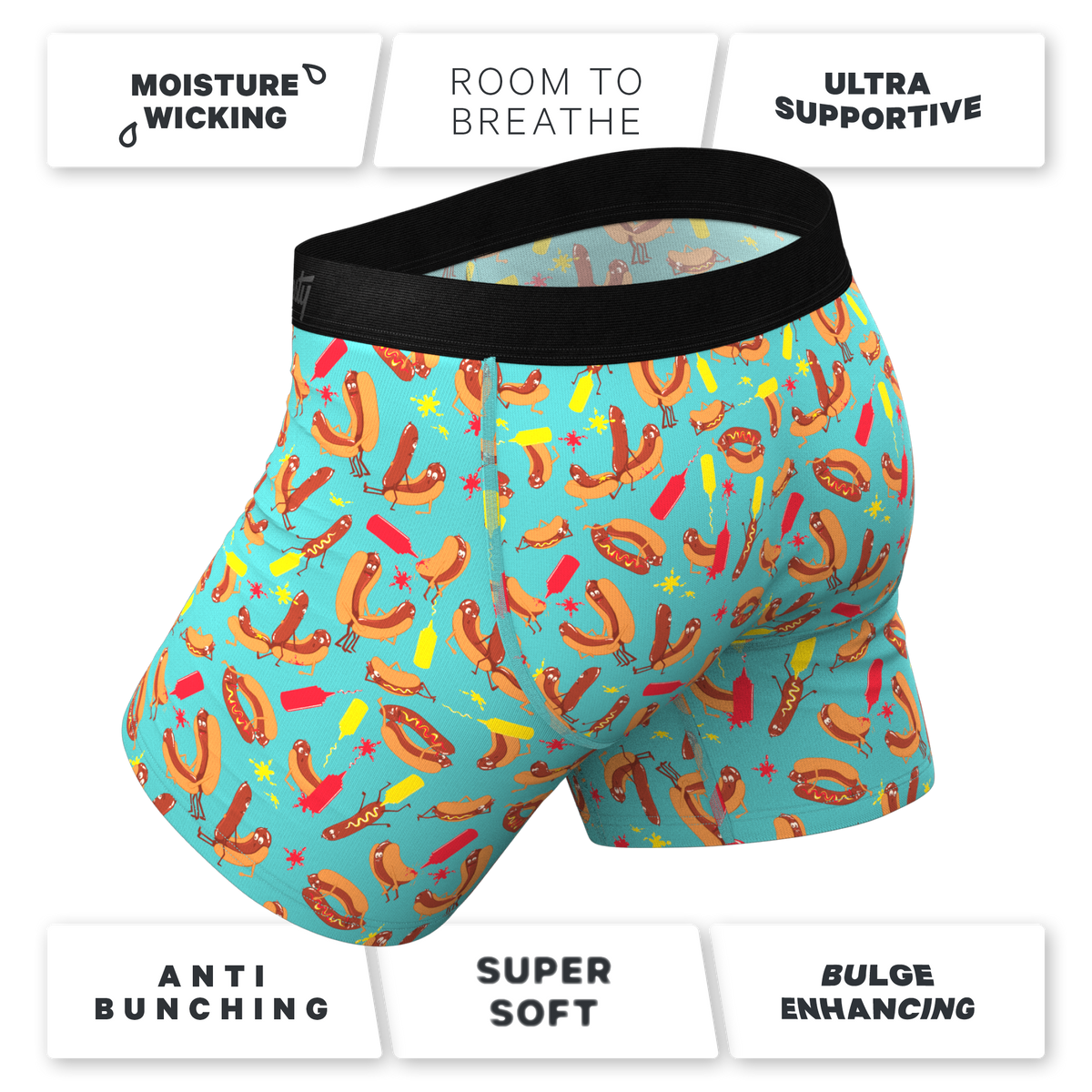 The Use a Condiment | Hot Dogs Ball Hammock® Pouch Underwear - Shinesty