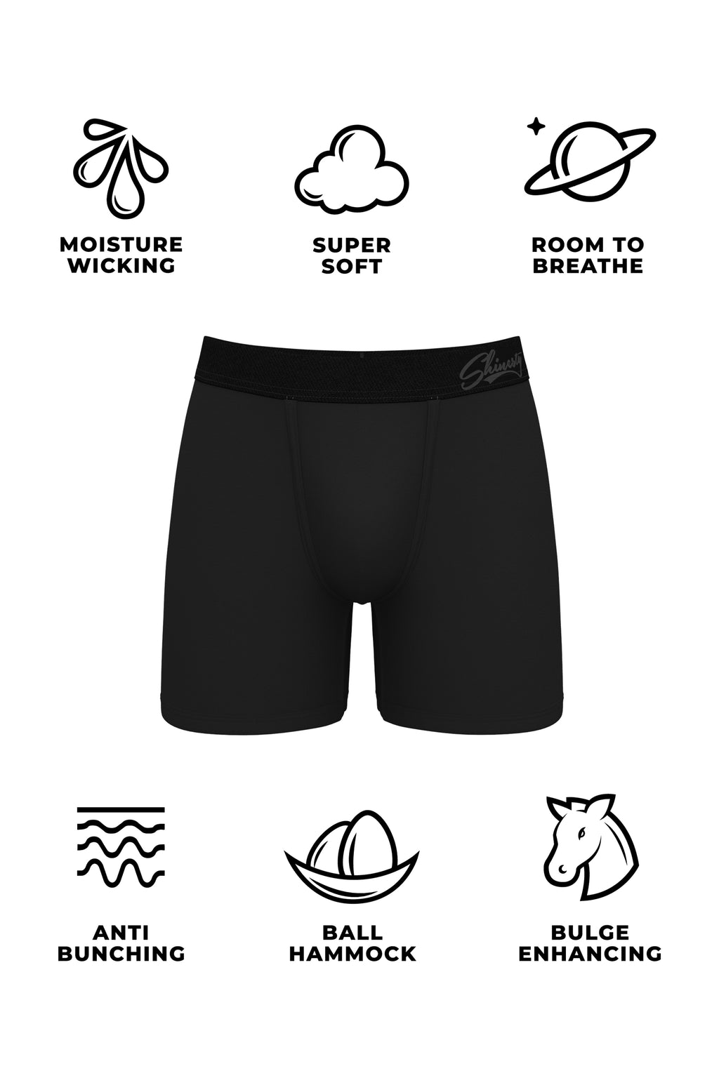 The Threat Level Midnight | Black Father Son Ball Hammock® Pouch Underwear 2 Pack - Shinesty