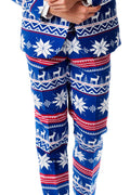 The Rudolph Suave | Blue Ugly Christmas Sweater Pants By Opposuits - Shinesty