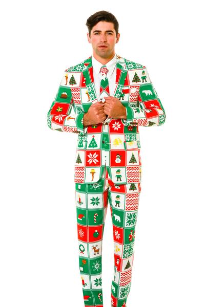The Touch Me Twice | Patchwork Ugly Christmas Sweater Tie - Shinesty